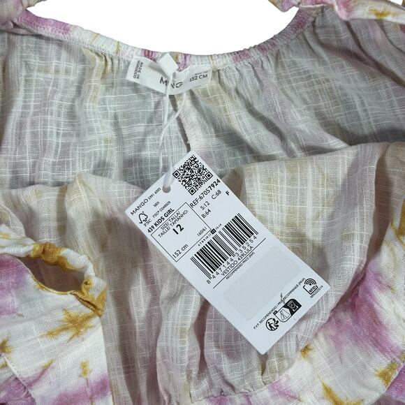 Mango Kids' Lula Abstract Tie Dye Cut Out Dress Size 12 - Picture 6 of 6